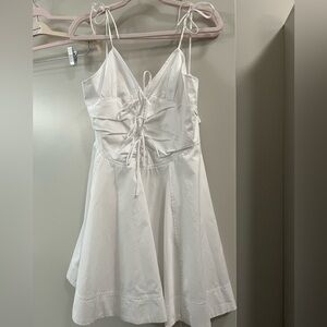 Zara White Embellished Bustier Mini Dress